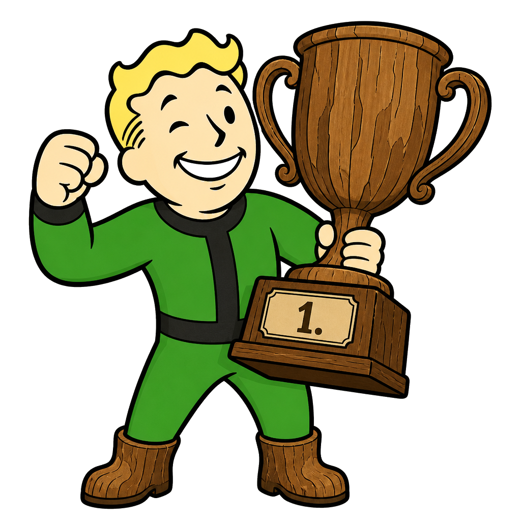Maskot s trofejí